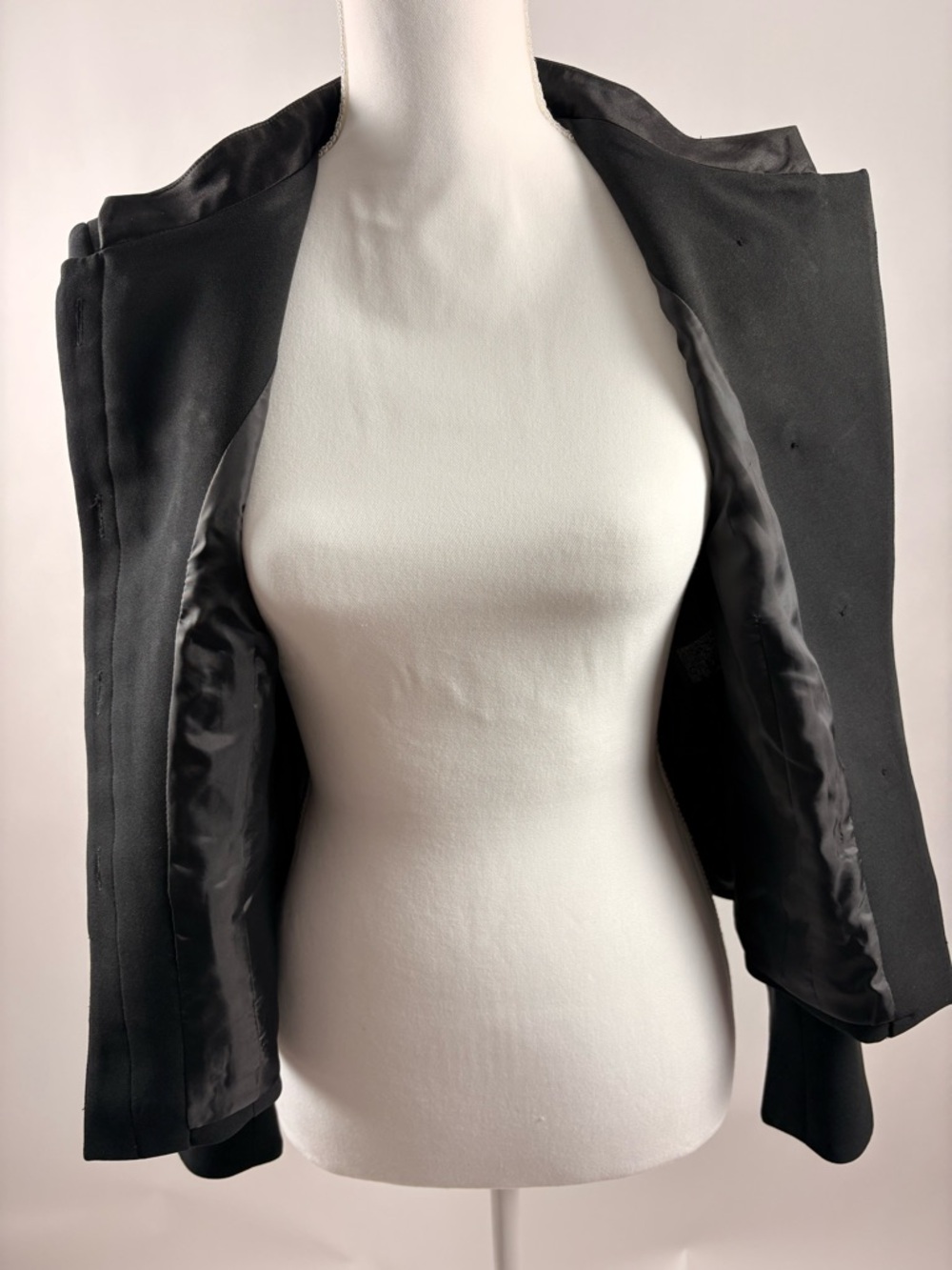 Kasper Black Embroidered Mandarin Collar Blazer Size 6 Jacket - Picture 5 of 5